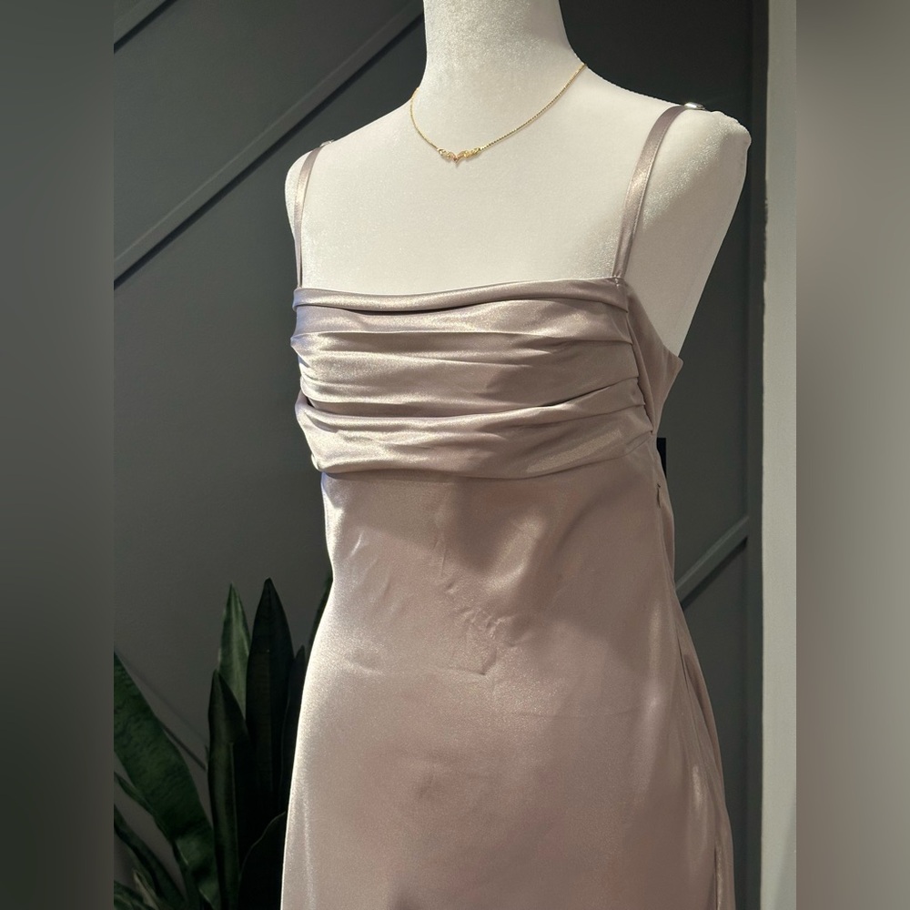 Zara Strapless Satin bridesmaid Backless Dress in Mauve - Picture 3 of 6